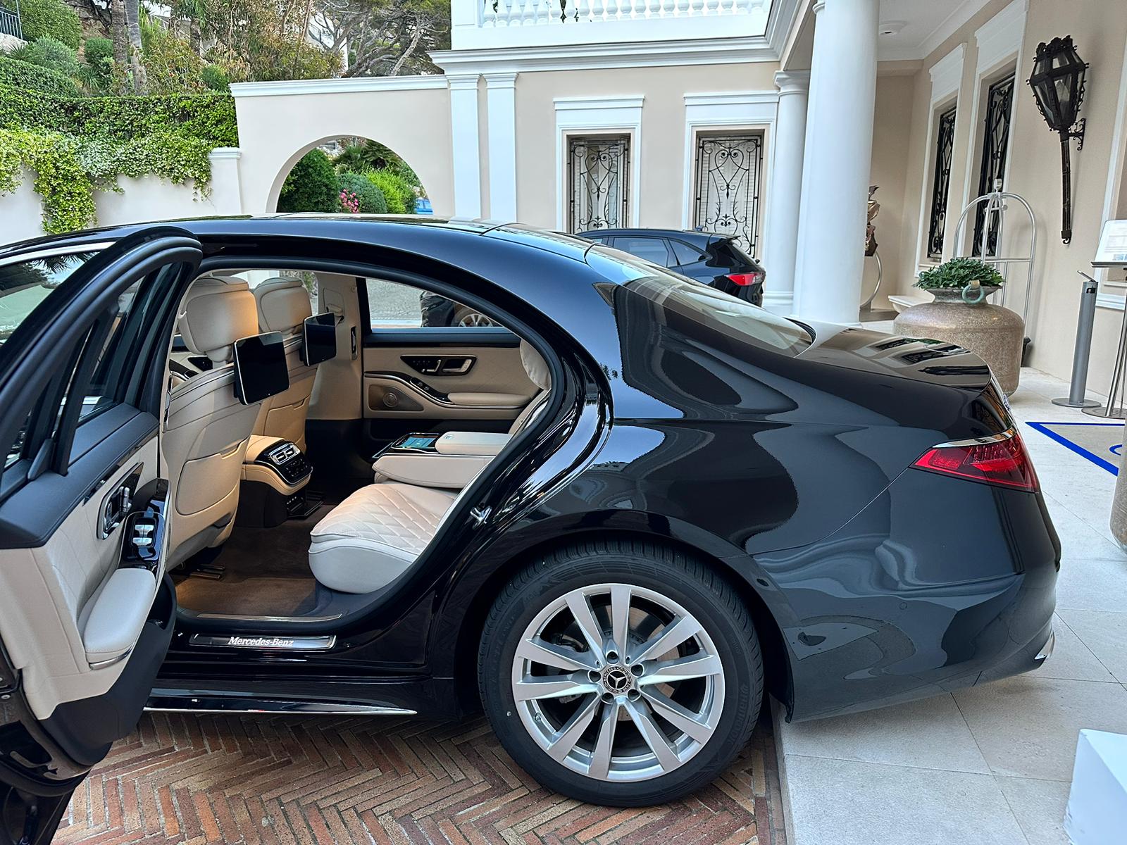 Mercedes S-Class luxury sedan with chauffeur